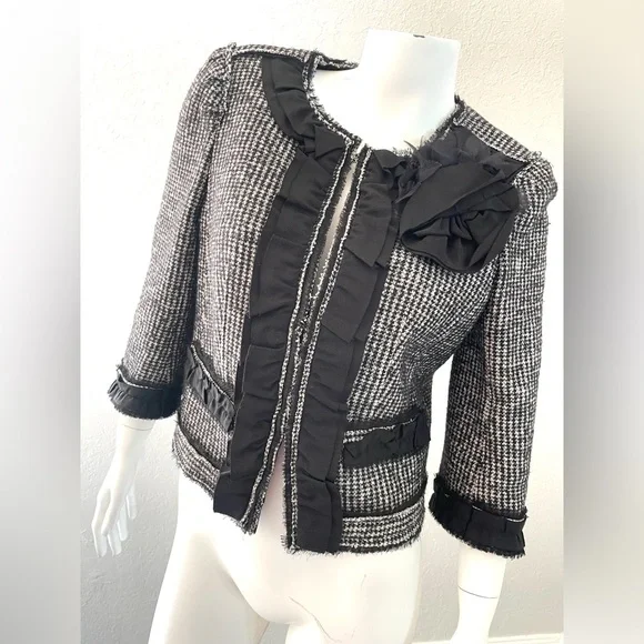 Ann Taylor tweed wool blend jacket size 6P - Picture 2 of 7